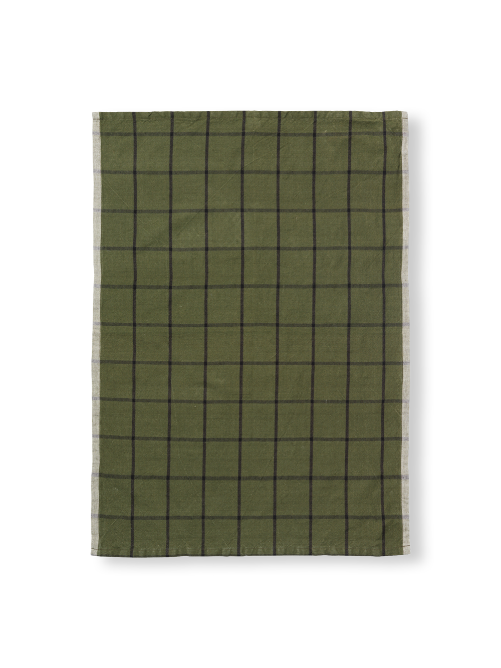 Ferm Living Hale Yarn Dyed Linen Tea Towel - Green/Black