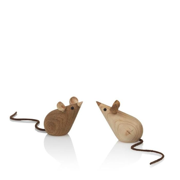 Lucie  Kaas Skjøde Collection, Mice, set of 2 | Maple & Tropical Chestnut