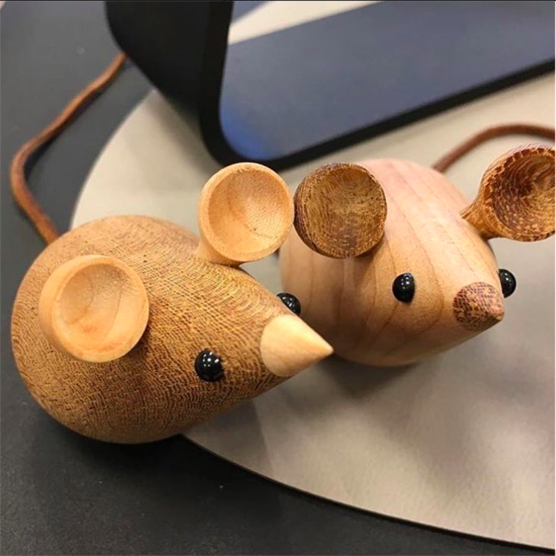 Lucie  Kaas Skjøde Collection, Mice, set of 2 | Maple & Tropical Chestnut