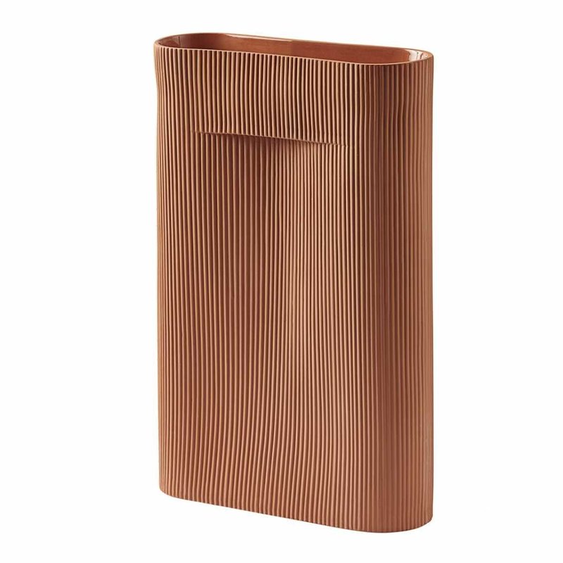 Muuto Ridge Vase - H48,5 - Terracotta