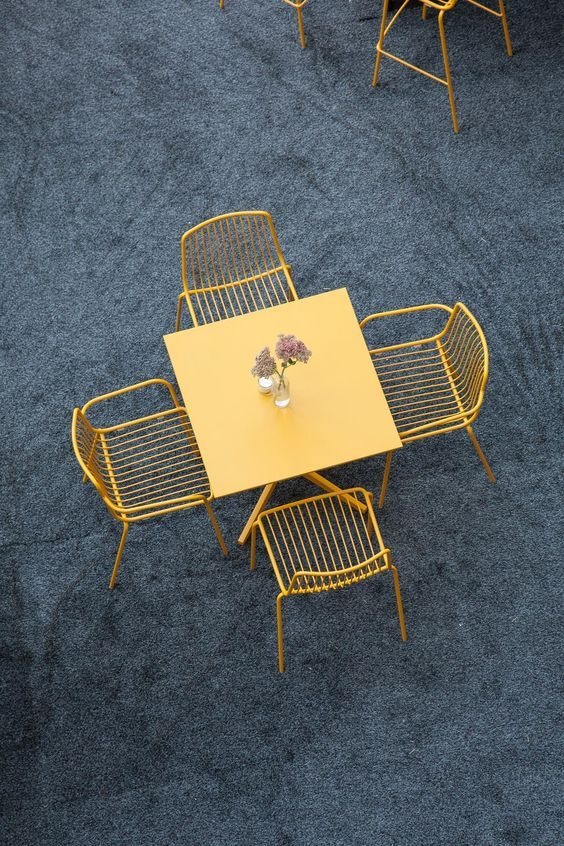 Pedrali Armchair NOLITA LOUNGE 3659, yellow powder coated for outdoor (GI100)