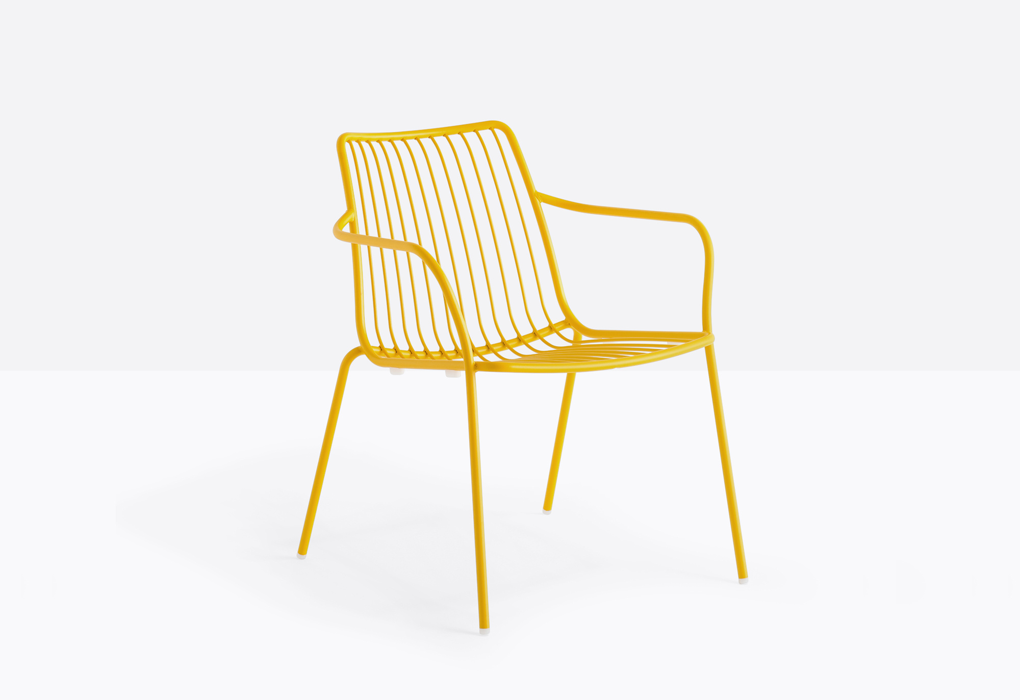 Pedrali Armchair NOLITA LOUNGE 3659, yellow powder coated for outdoor (GI100)
