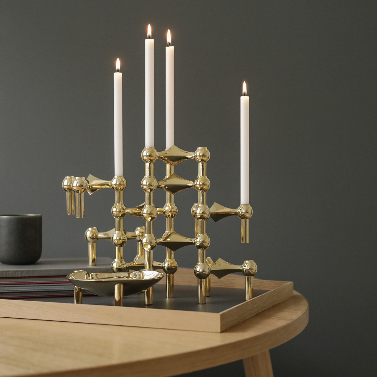 STOFF Nagel STOFF Nagel candle holder set with 3 pcs 6,5 x 10,2 BRASS