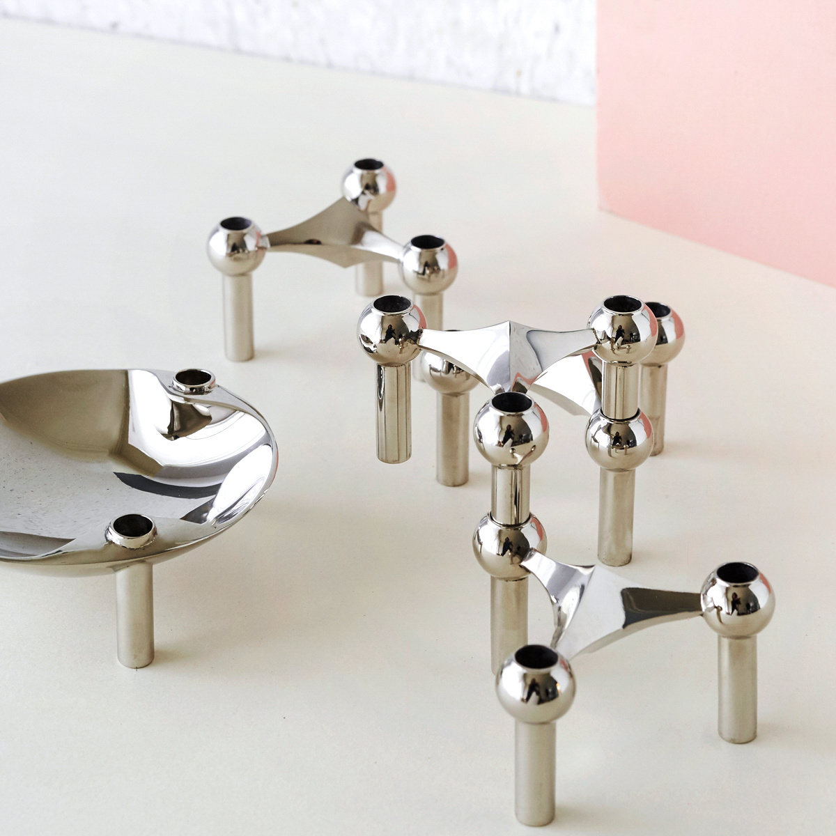 STOFF Nagel STOFF Nagel candle holder 6,5 x 10,2 CHROME