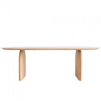 STUDIO HENK Eettafel plat ovaal - Slot - 220 x 90 cm - verjongd - Eiken natural light hardwax olie