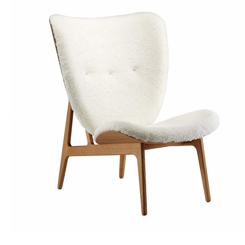 Norr11 Elephant Lounge Chair - Natural Oak + Sheepskin off white