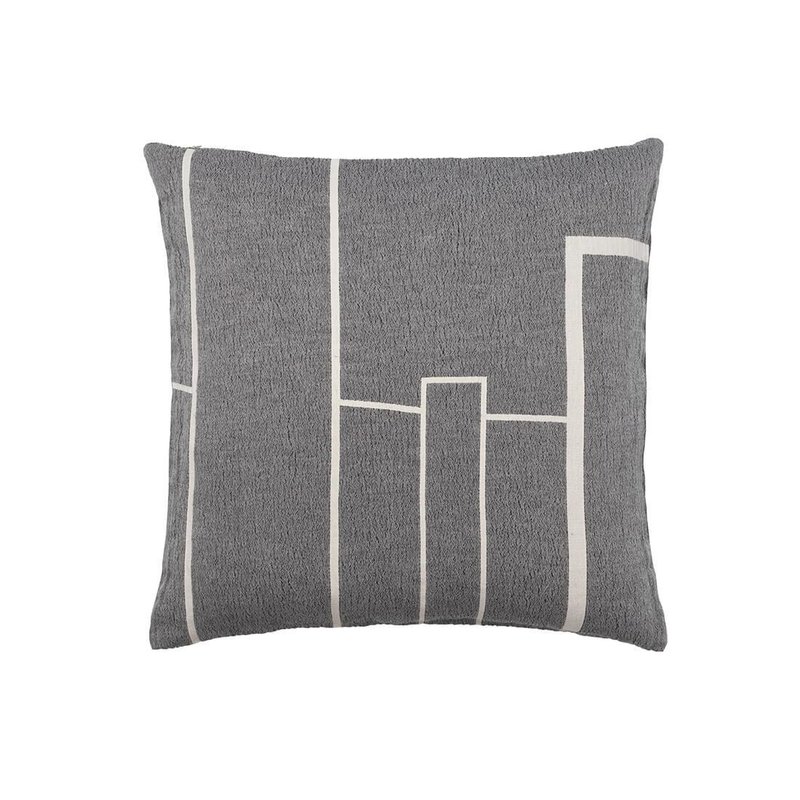 Kristina Dam Architecture Cushion - Cotton - Black Melange/Off White