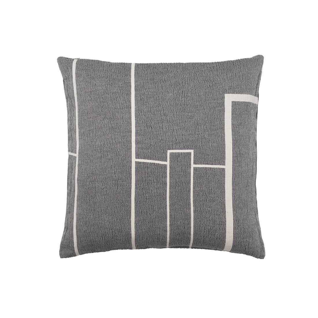 Kristina Dam Architecture Cushion - Cotton - Black Melange/Off White