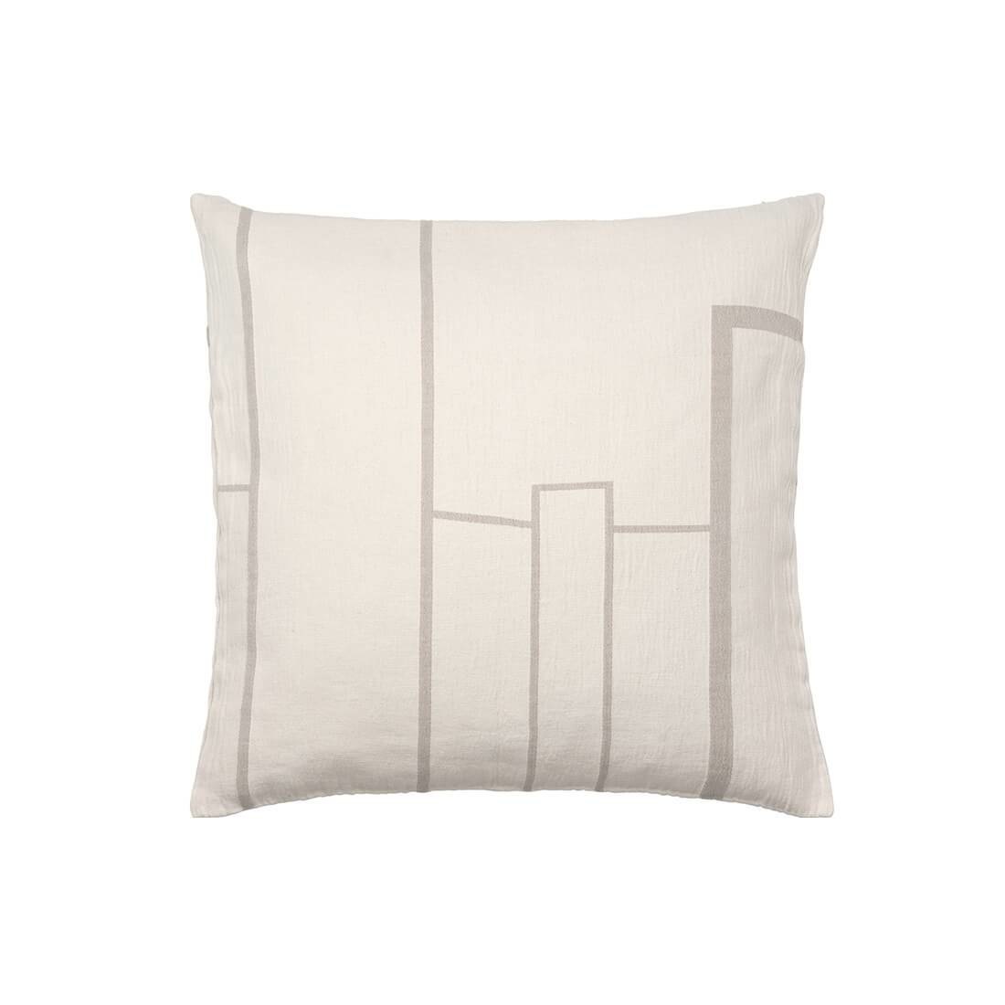 Kristina Dam Architecture Cushion - Cotton - Off White/Beige Melange