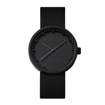 LEFF amsterdam Tube watch D38 | black | black leather strap