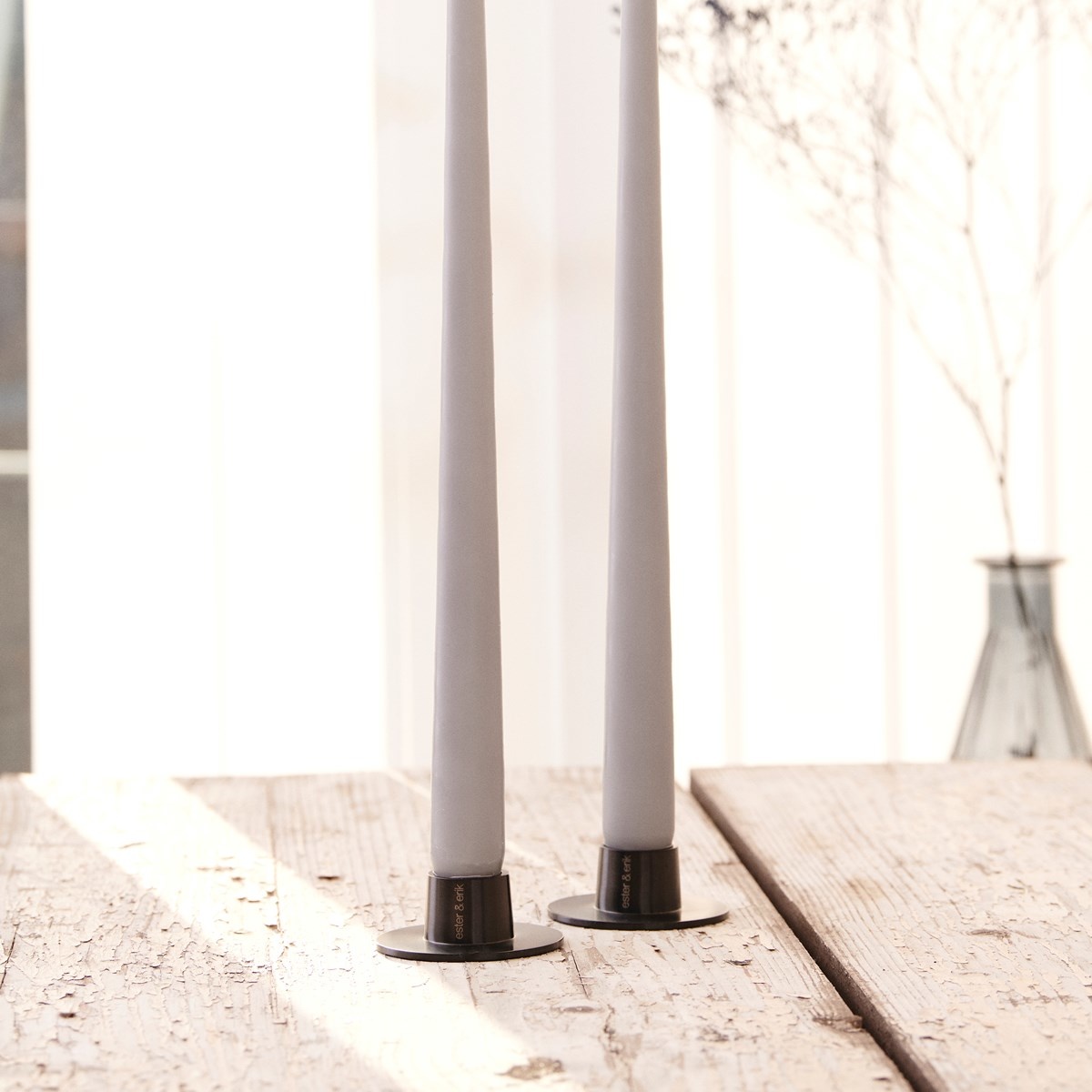 Ester & Erik Candle Holder - medium - MATT BLACK - 2 stuks