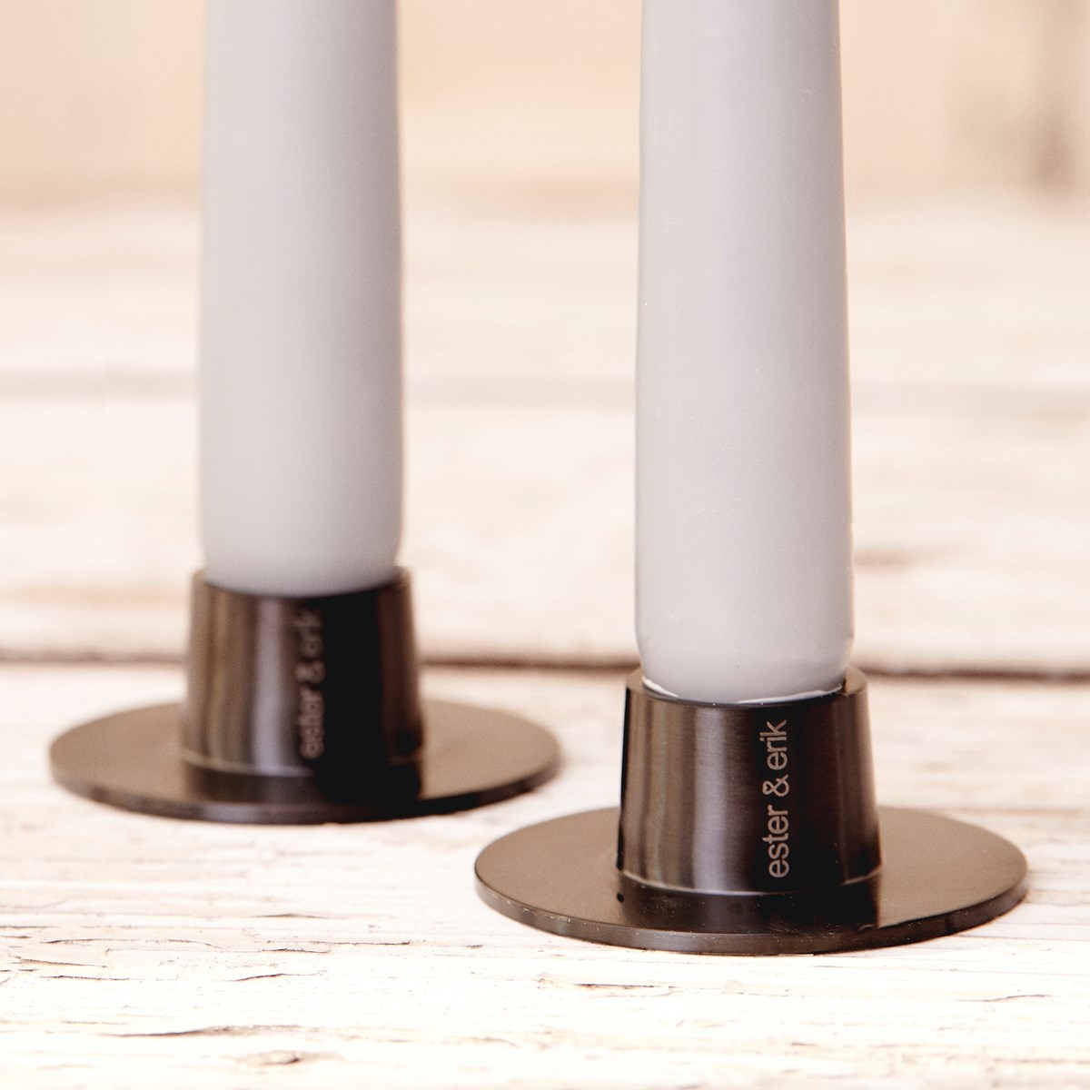 Ester & Erik Candle Holder - medium - MATT BLACK - 2 stuks