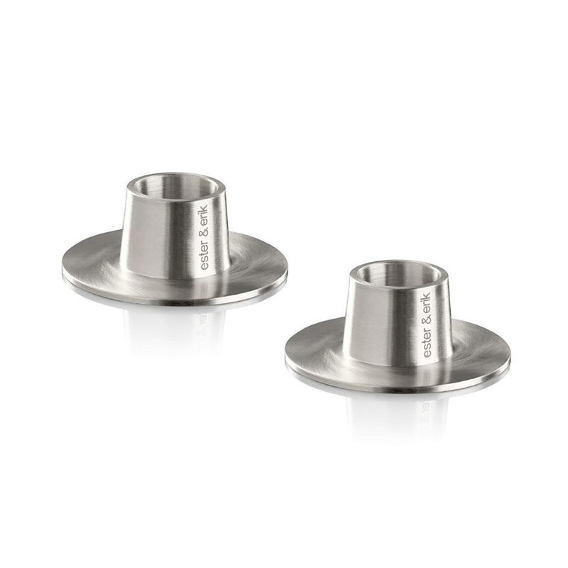 Ester & Erik Candle Holder - medium - MATT SILVER - 2 stuks