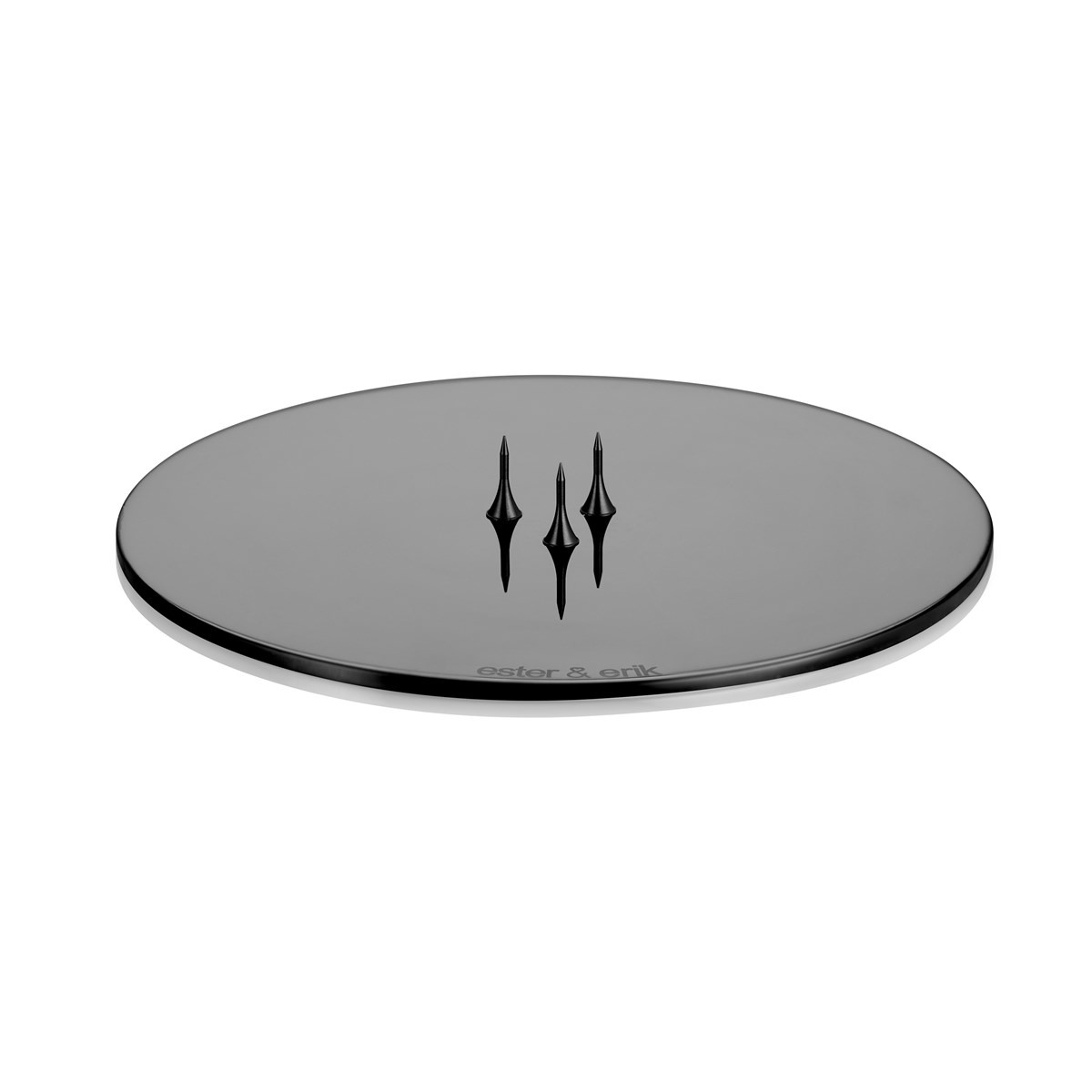Ester & Erik Candle Plate medium - SHINY BLACK