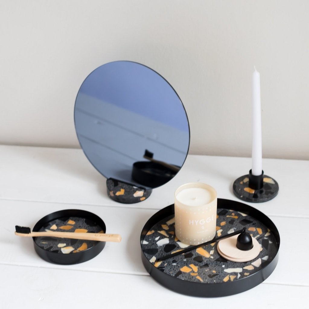 Lucie  Kaas Mirror black terrazzo