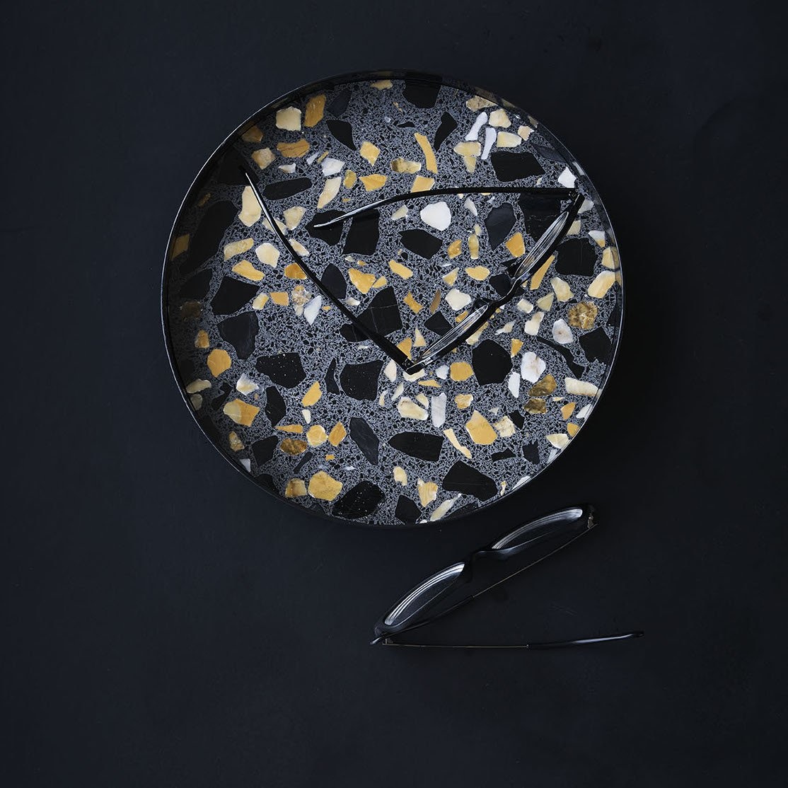 Lucie  Kaas Tray black terrazzo, Ø24,5