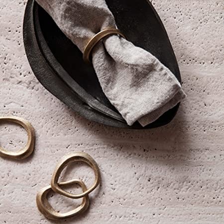 Ferm Living Flow Napkin Rings - Set of 4 - Brass