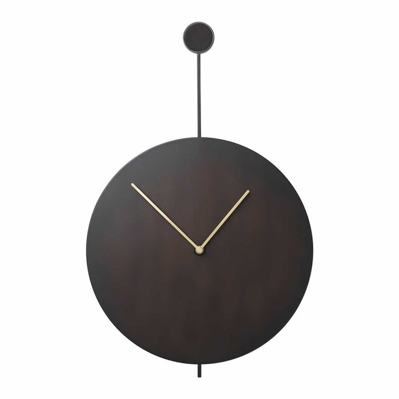 Ferm Living Trace Wall Clock - Black/Brass