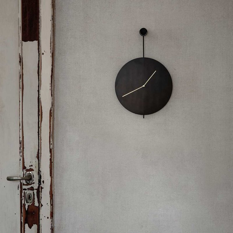Ferm Living Trace Wall Clock - Black/Brass