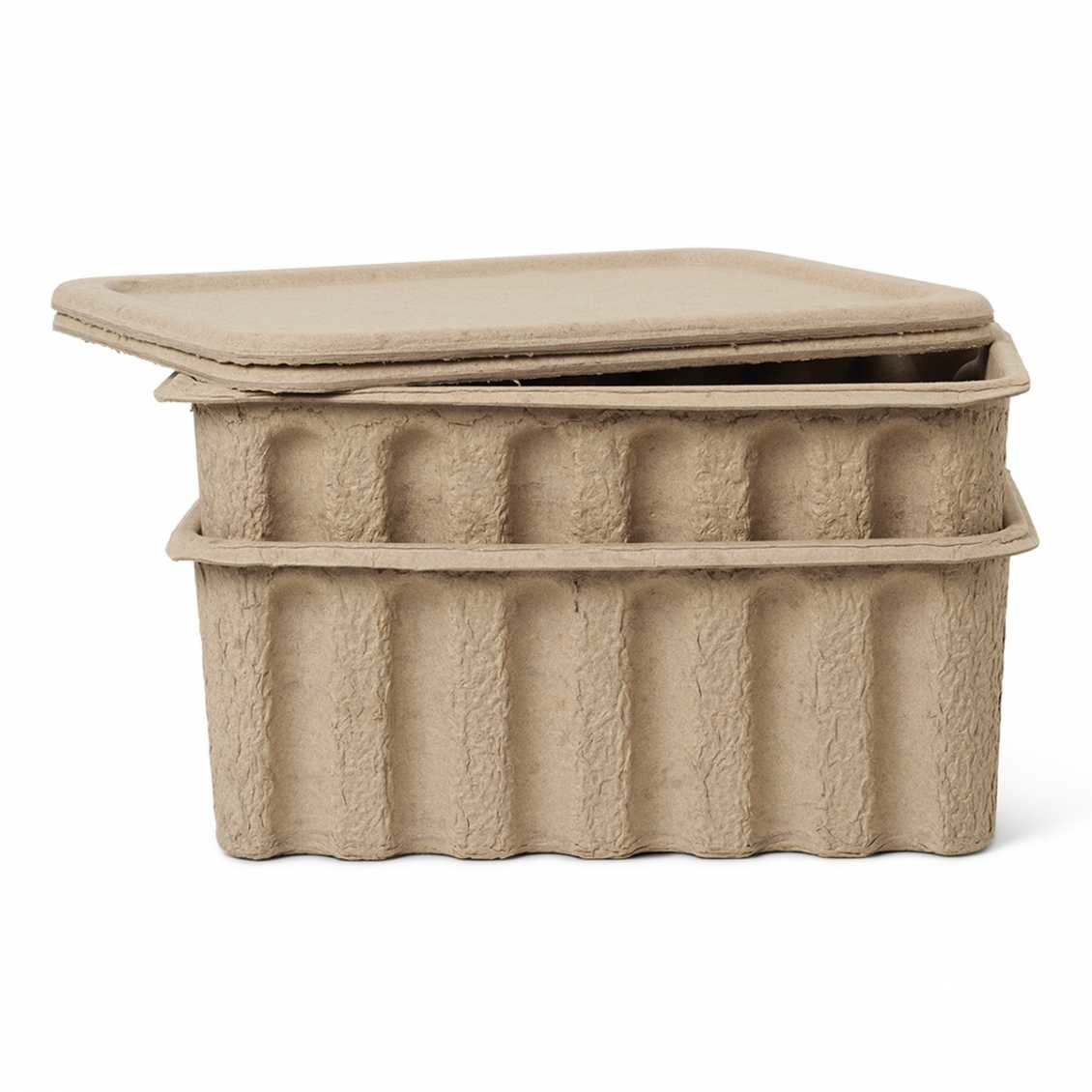 Ferm Living Paper Pulp Box large - set of 2 - Brown