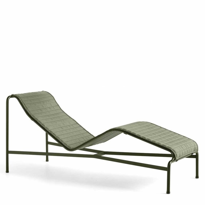 HAY Palissade Chaise Longue Quilted Cushion Olive textile