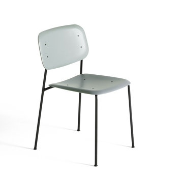 HAY Soft Edge 45 Chair Black steel base Dusty green polypropylene shell