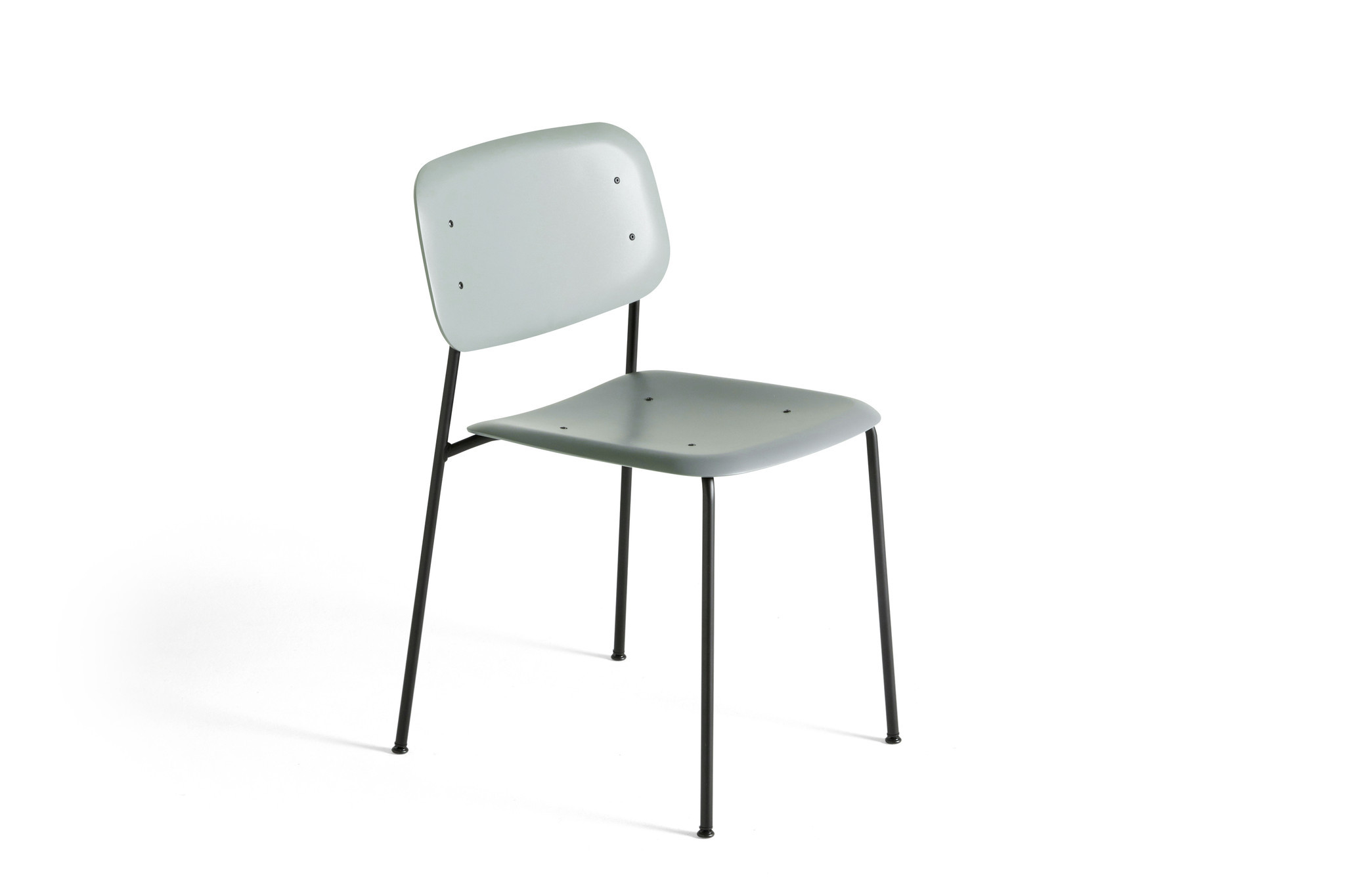 HAY Soft Edge 45 Chair Black steel base Dusty green polypropylene shell