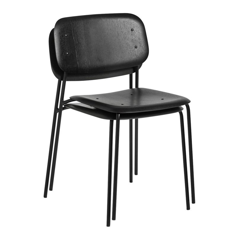 HAY Soft Edge 40 Chair Black steel base Black oak seat/back