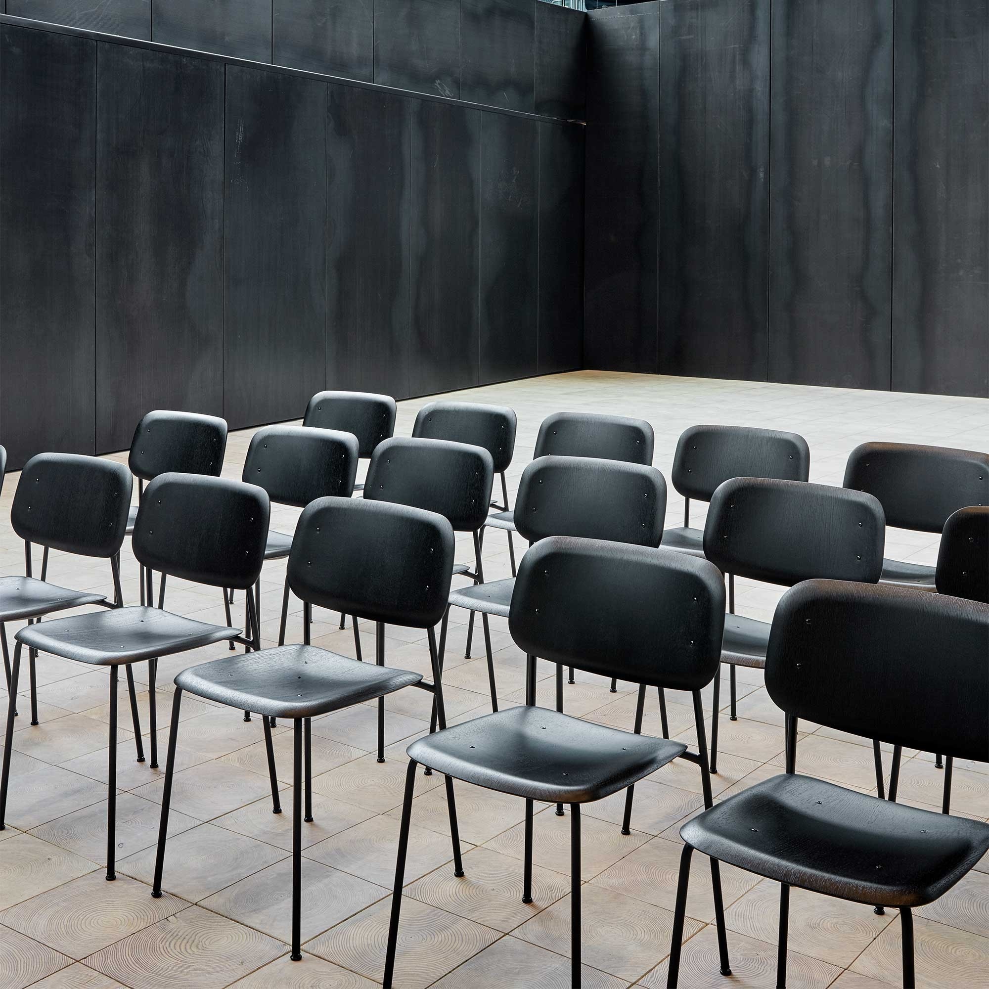 HAY Soft Edge 40 Chair Black steel base Black oak seat/back