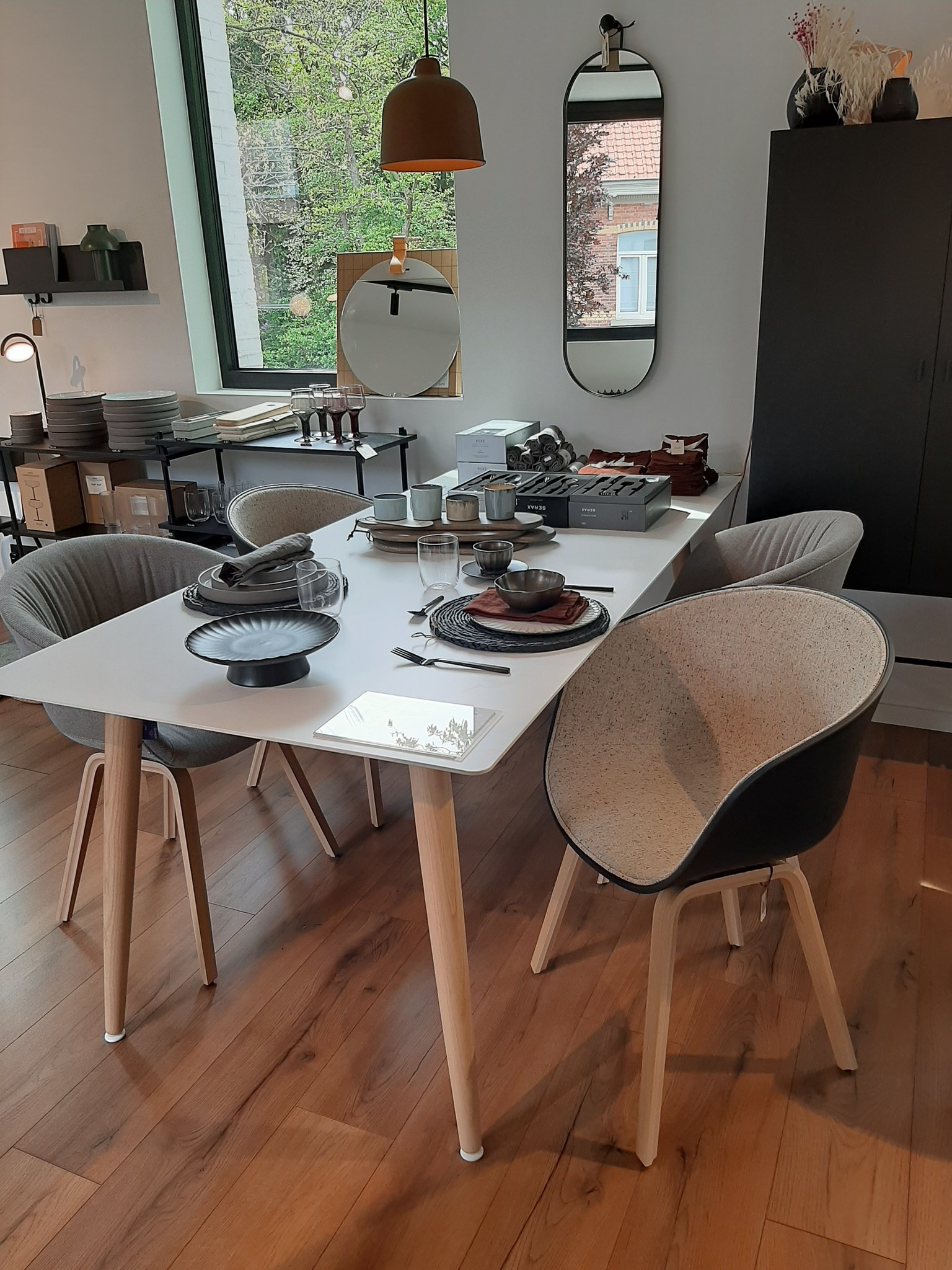 HAY AAC23 Soft Chair (About A Chair22) - Lacquered oak Re-wool/128 w. felt glider - SHOWROOM MODEL  SET OF 2