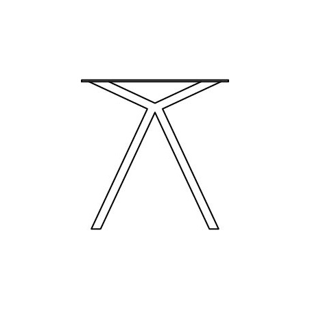 STUDIO HENK Eettafel Blob - Slim X-type - 200 x 100 cm - verjongd - Eiken gerookt gebeitst/Zwart onderstel