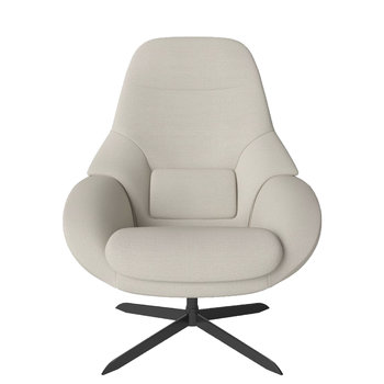Bolia Saga Armchair with return swivel function + Universal Hoofdsteun - Ascot beige