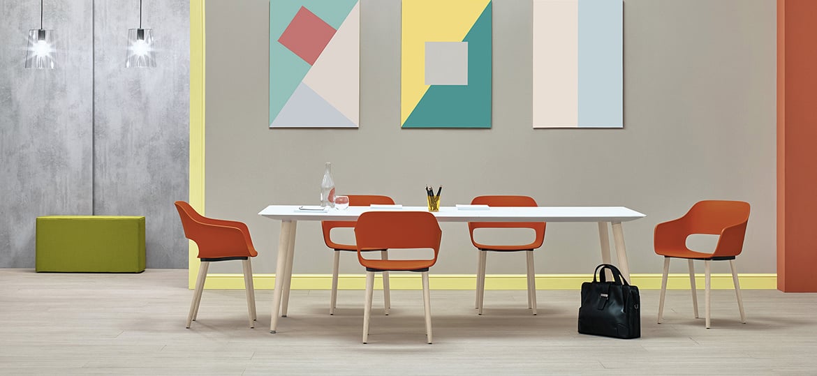 Pedrali Armchair BABILA 2735, orange, outdoor use