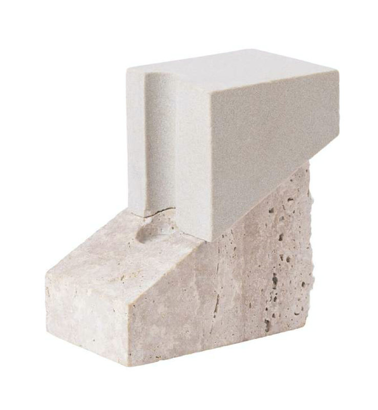 Kristina Dam Offset Candleholder Vol. 1 - Sandstone & Travertine