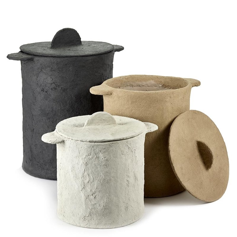 Serax POT + DEKSEL EARTH PAPIER MACHE BEIGE D32 H30