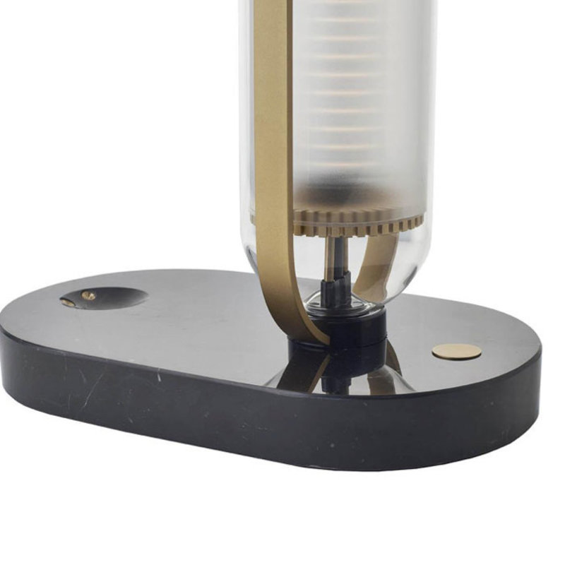 DCW editions La Lampe Frechin - Black Marble base, Gold Body