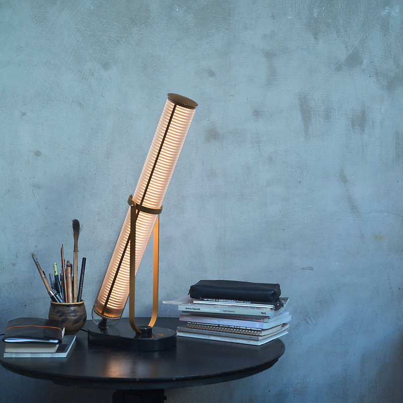 DCW editions La Lampe Frechin - Black Marble base, Gold Body