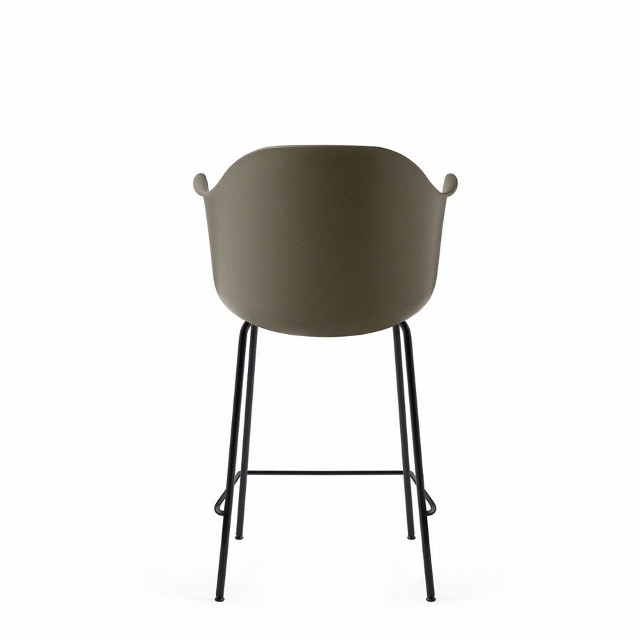 Audo Copenhagen Harbour Counter Chair, Black Base, Olive - SHOWROOM MODEL