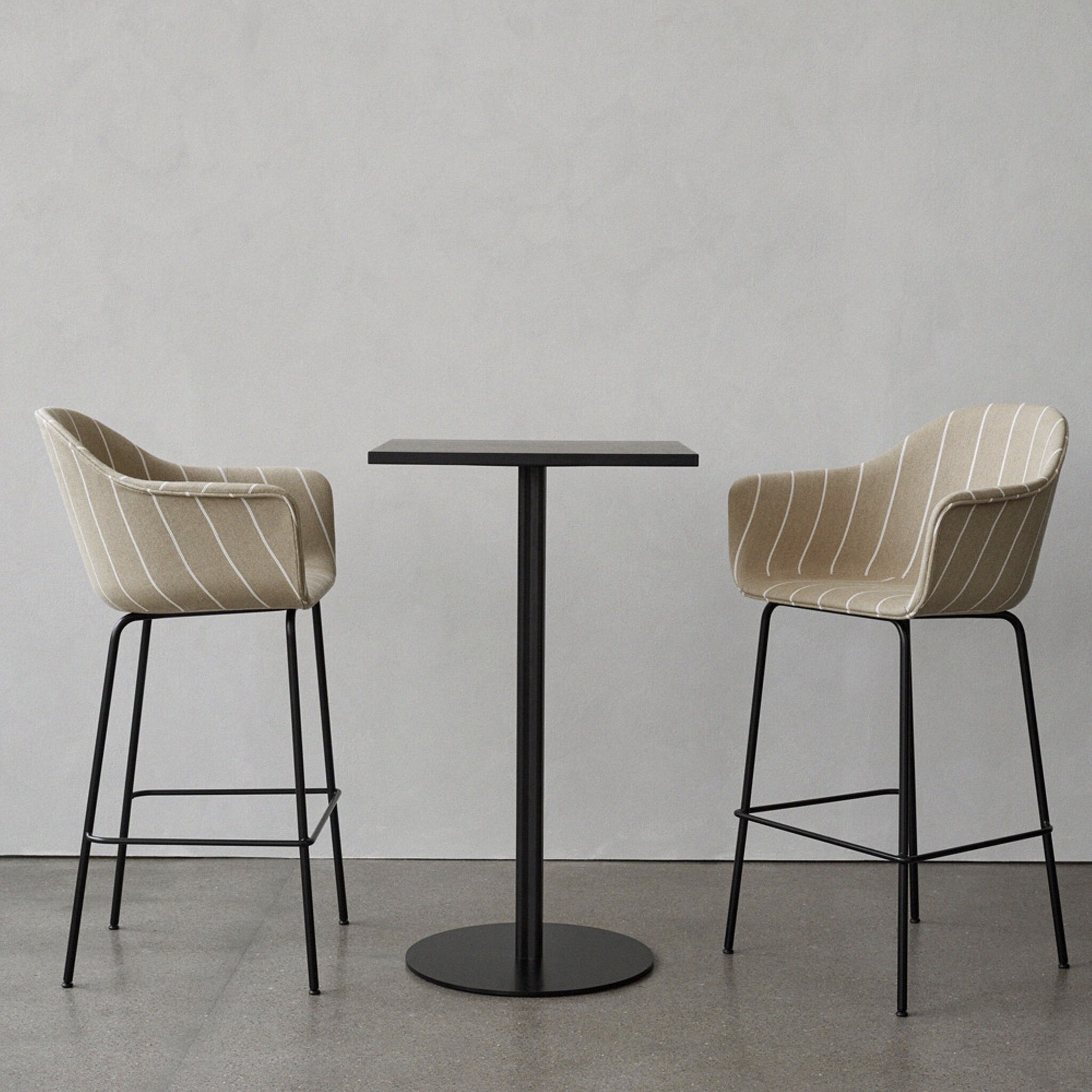 Audo Copenhagen Harbour Counter Chair, Black Base, Olive - SHOWROOM MODEL