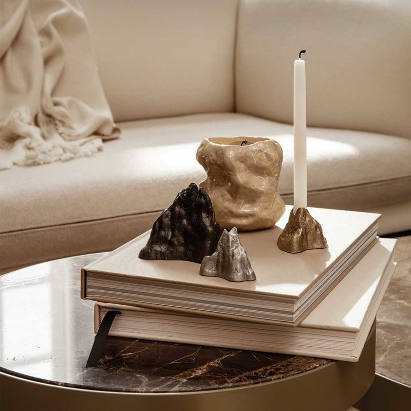 Ferm Living Stone Candle Holder - Small - Brass