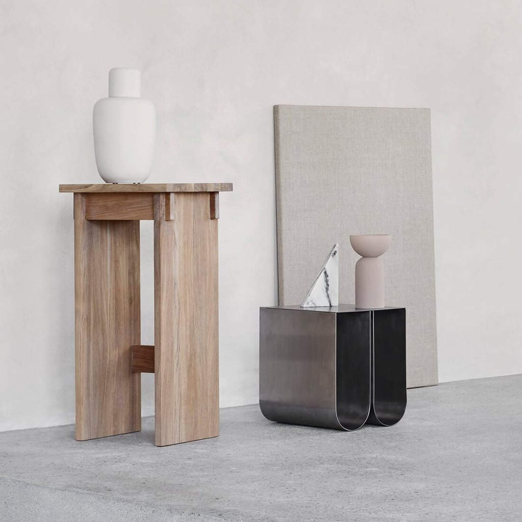 Kristina Dam Curved Side Table - Stainless Steel