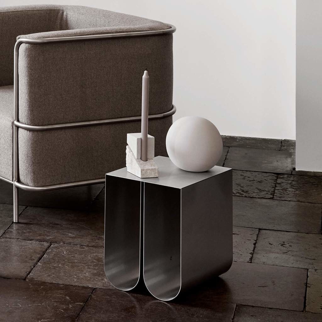 Kristina Dam Curved Side Table - Stainless Steel