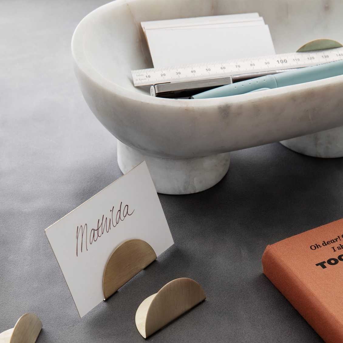 Ferm Living Alza Bowl - White Indian Banswara Marble