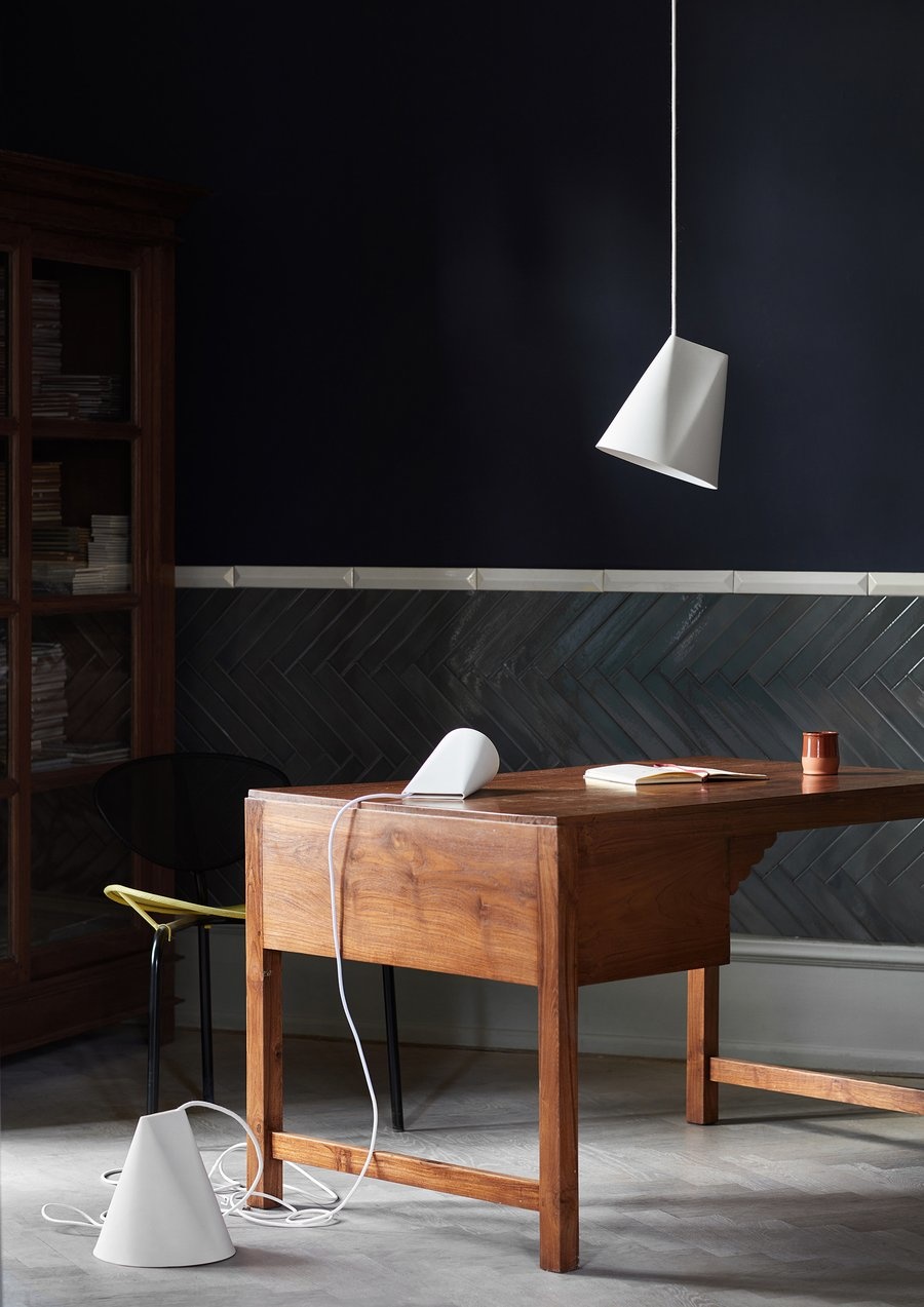 Moebe Ceramic Pendant - Wide - White