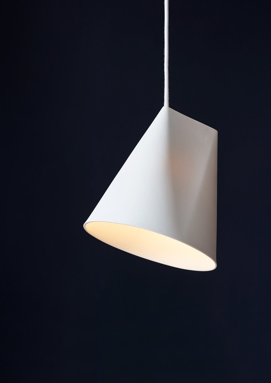 Moebe Ceramic Pendant - Wide - White