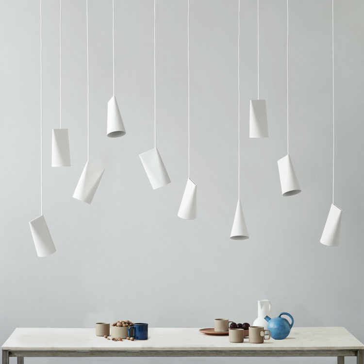Moebe Ceramic Pendant - Narrow - White