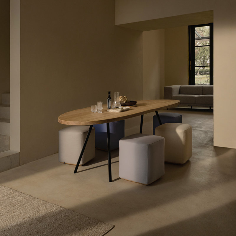 STUDIO HENK Poef Otto S - Eiken naturel light - Steelcut 2 220 - SHOWROOM MODEL