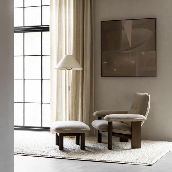 Audo Copenhagen Brasilia Ottoman - Boucle 02/Dark Stained Oak