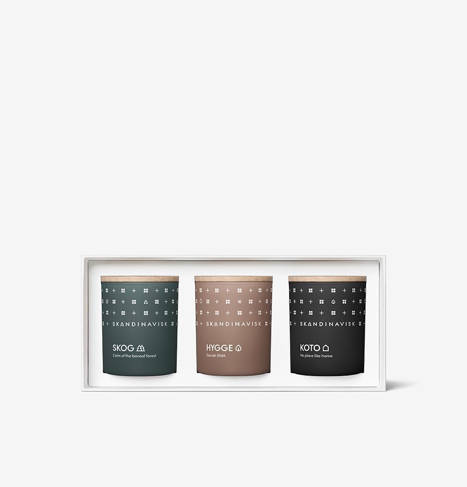 Skandinavisk GIFTSET - HIBERNATE (Skog, Hygge, Koto) 3x65g