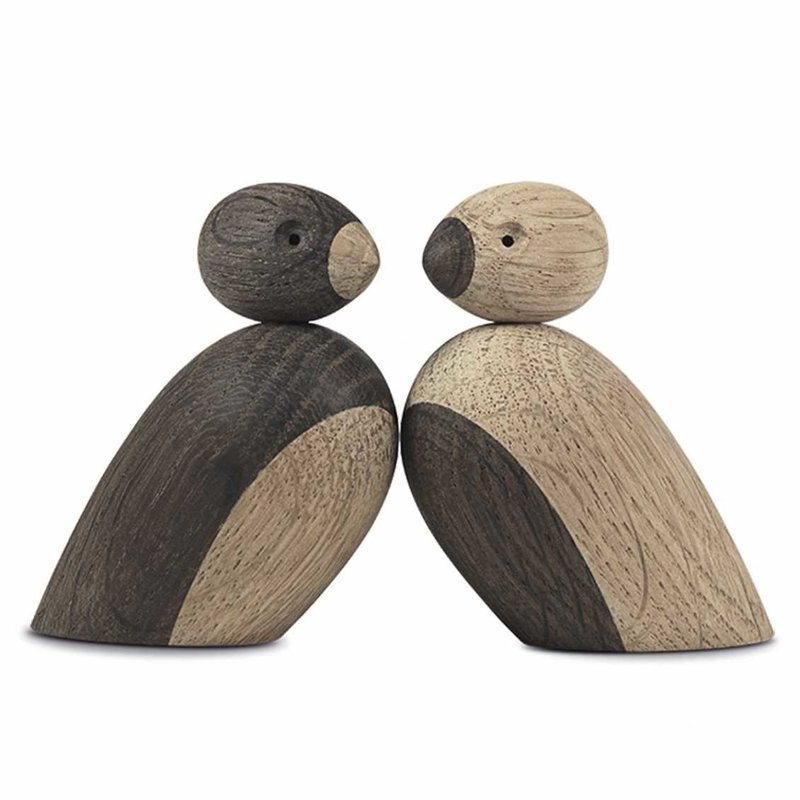 Kay Bojesen Pair of Sparrows oak/smoked oak